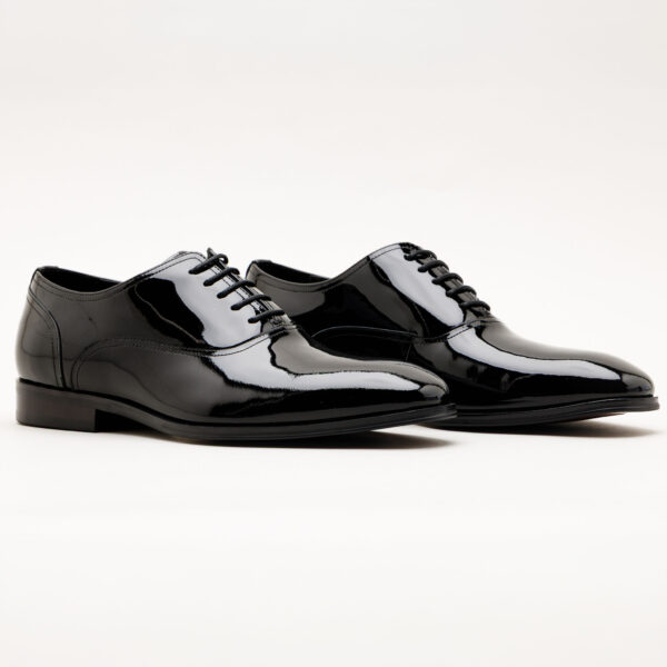 Pantofi Barbati - Pantofi barbati Monarch din piele lacuita oxford negru