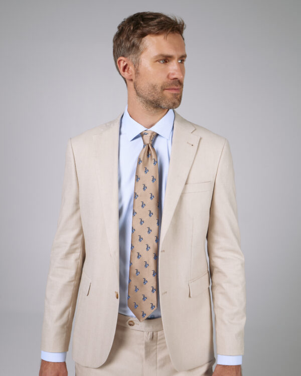 Costume barbati - Costum barbati Monarch slimfit de in crem 3