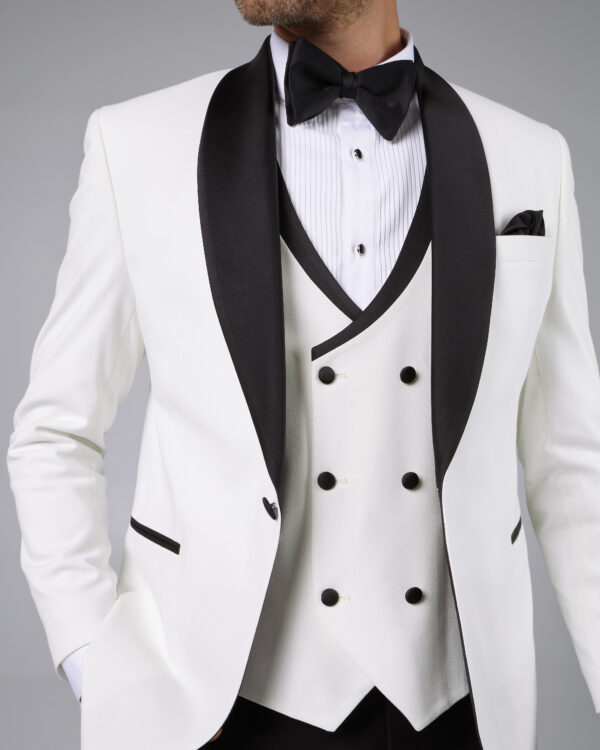 Costume barbati - Costum mire slimfit ceremonie alb 3