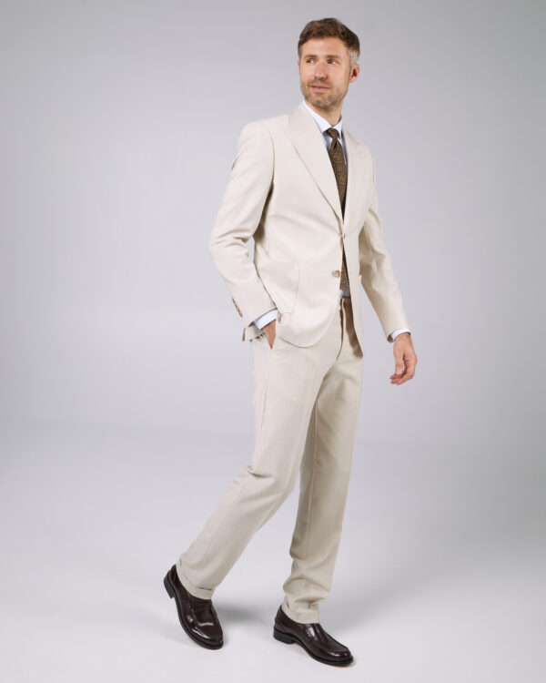 Costume barbati - Costum barbati slimfit crem din lana