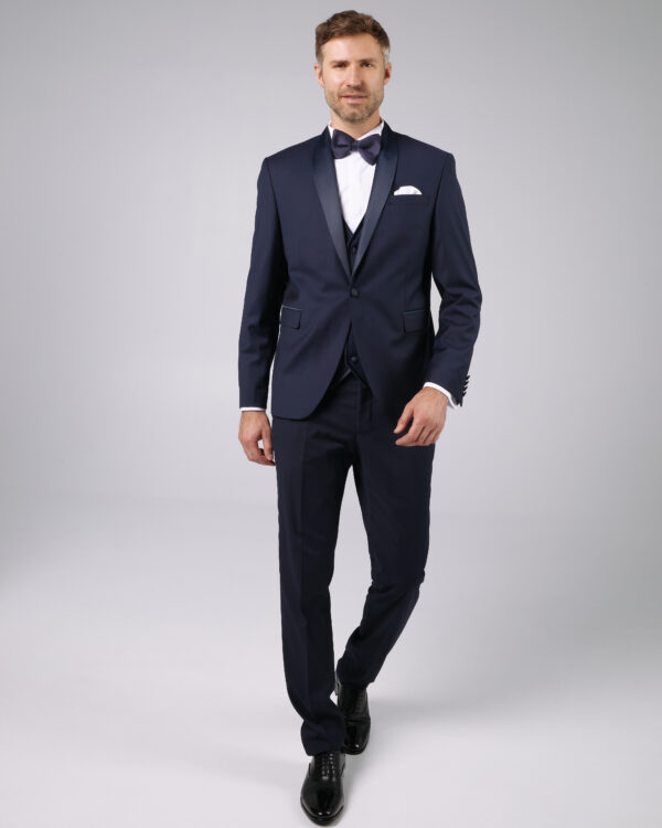 Costume barbati - Costum mire slim fit bleumarin rever tip sal