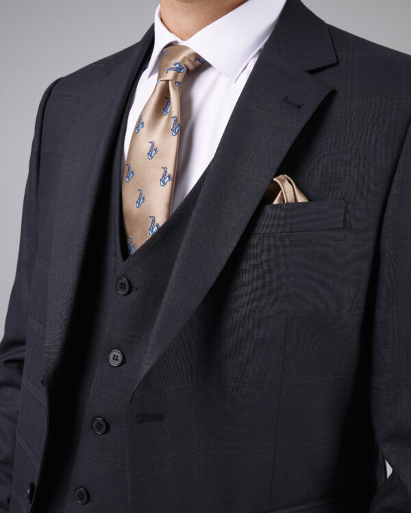Costume barbati - Costum barbati slimfit bleumarin in carouri lana 3